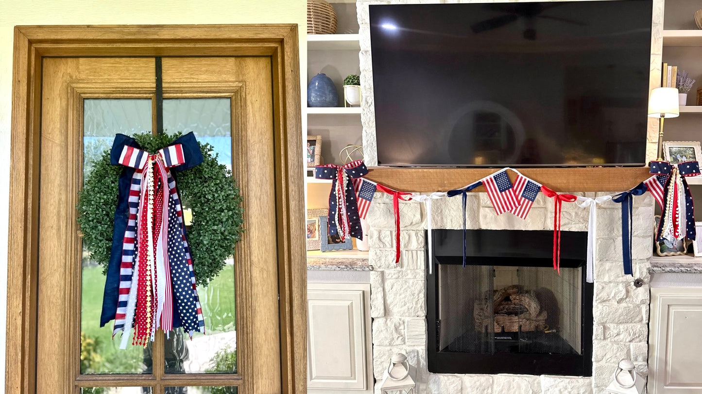PATRIOTIC WREATH AND BANNER BUNDLE