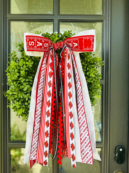 ARKANSAS RAZORBACK FOOTBALL WREATH