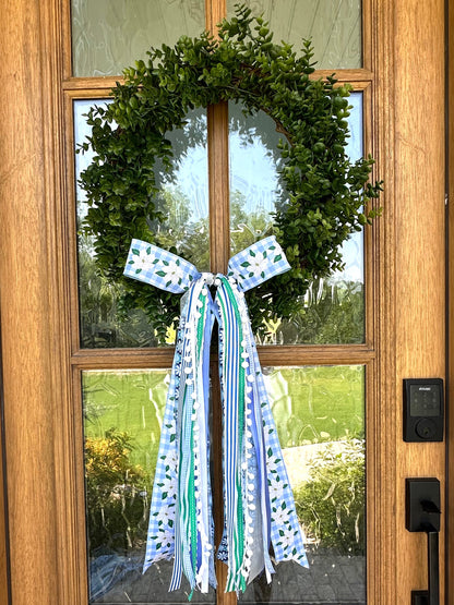 MAGNOLIA GARDEN GINGHAM WREATH