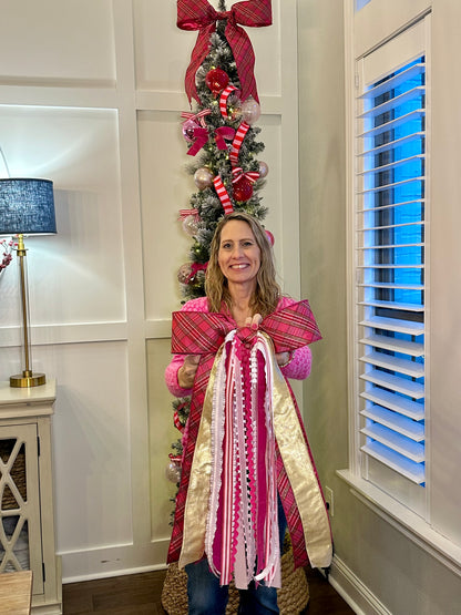 PINK PLAID VALENTINE BOWBIN