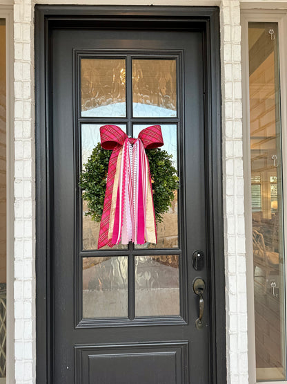 PINK PLAID VALENTINE WREATH