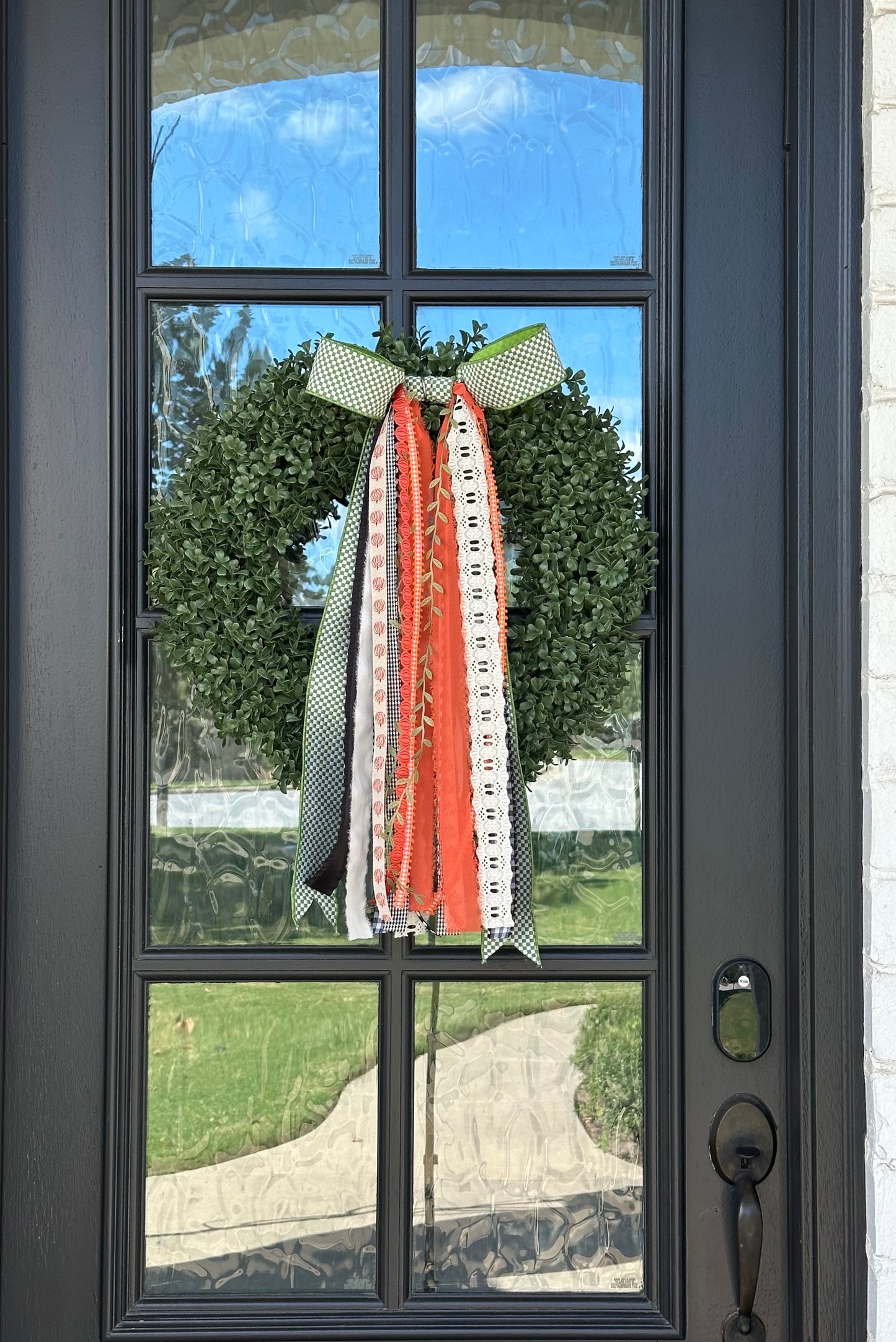 GREEN GINGHAM HARVEST WREATH