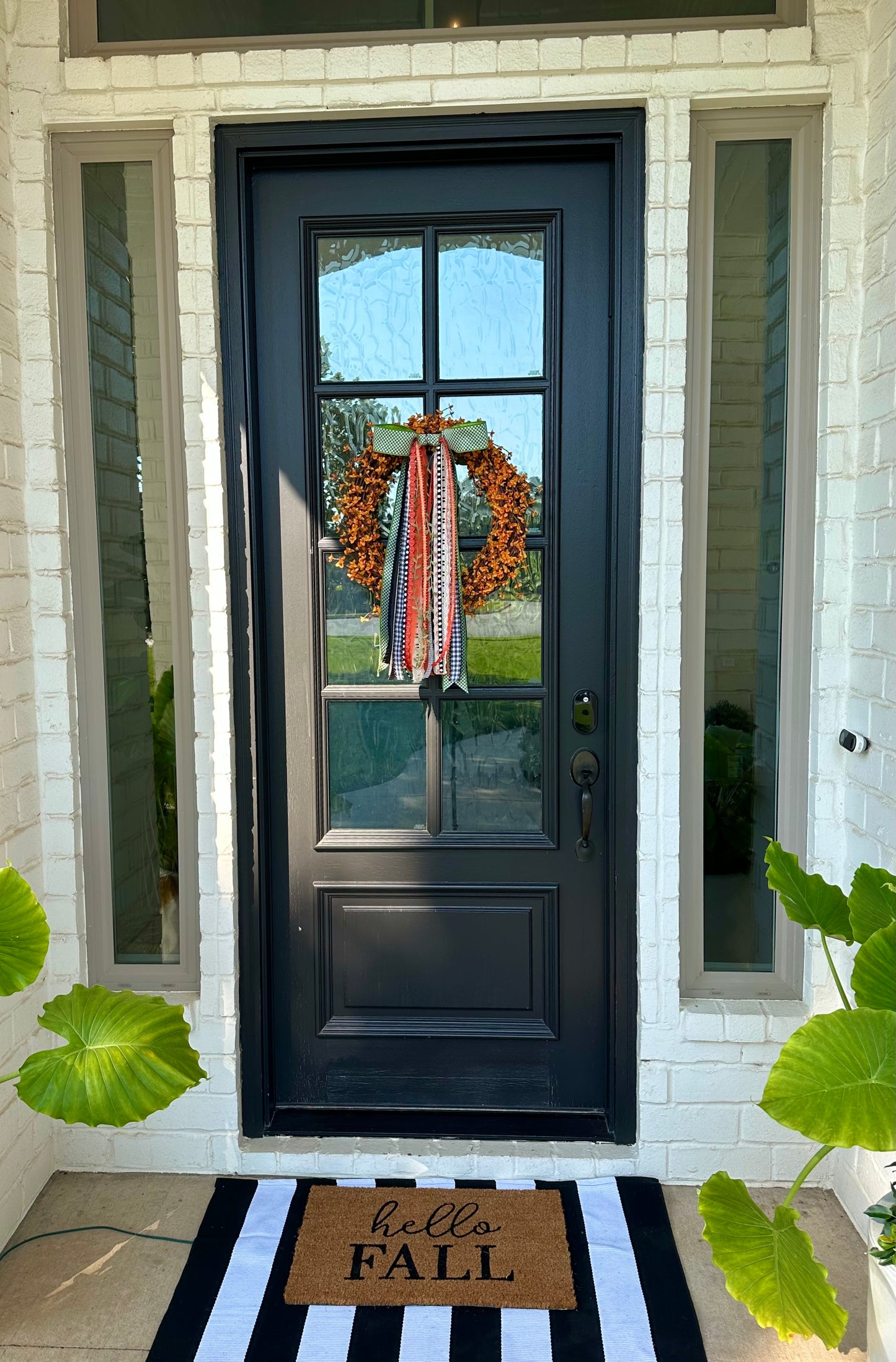 GREEN GINGHAM HARVEST WREATH