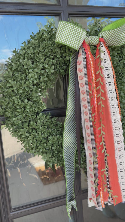 GREEN GINGHAM HARVEST WREATH