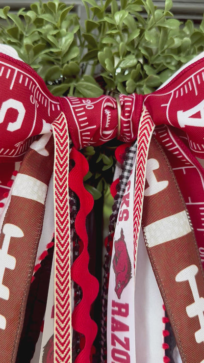 ARKANSAS RAZORBACK FOOTBALL WREATH