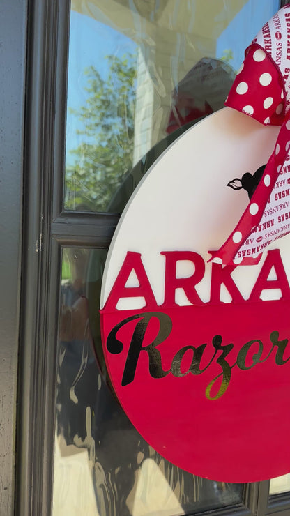 Arkansas Razorback Door Hanger