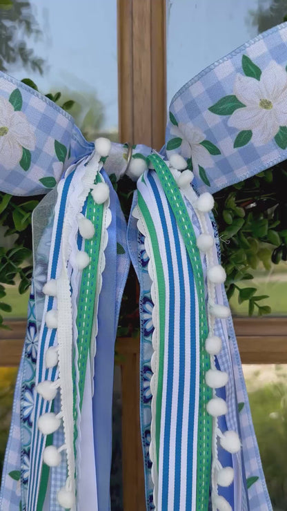 MAGNOLIA GARDEN GINGHAM WREATH
