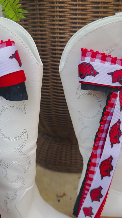 Arkansas Boot Bows – Razorback Game Day Bow Clip