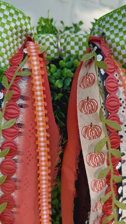 GREEN GINGHAM HARVEST BOWBIN