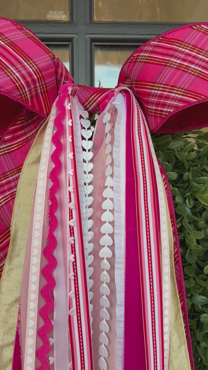 PINK PLAID VALENTINE WREATH